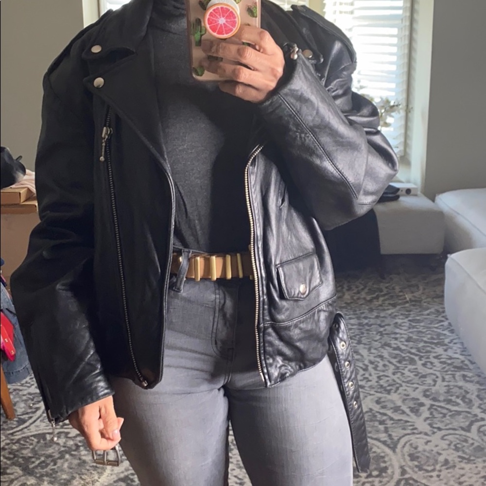Vintage Leather biker Jacket